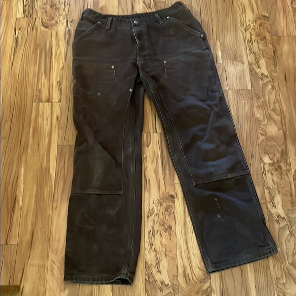 Carhartt wide leg brown work pants